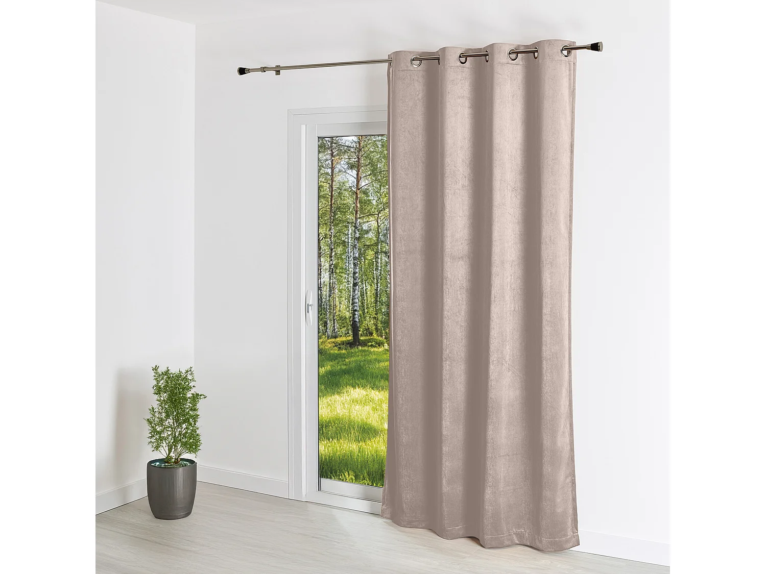 Cortina Lisa de Ante Aspecto Terciopelo