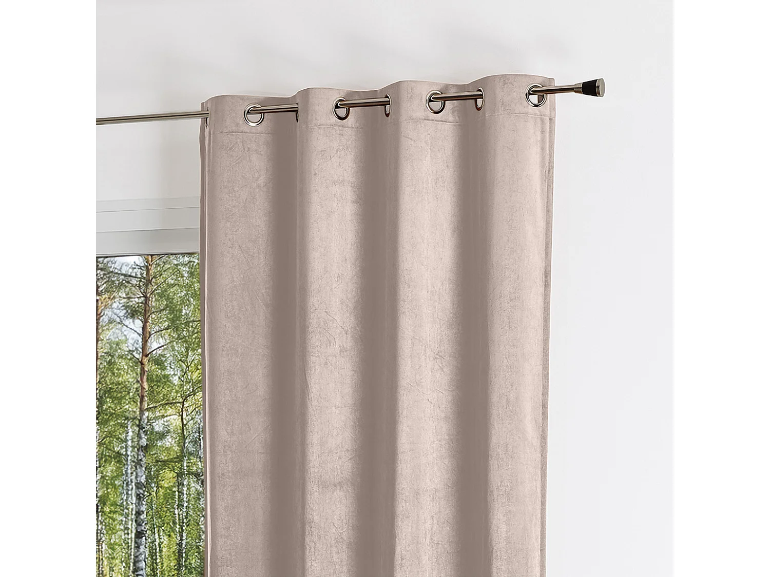 Cortina Lisa de Ante Aspecto Terciopelo