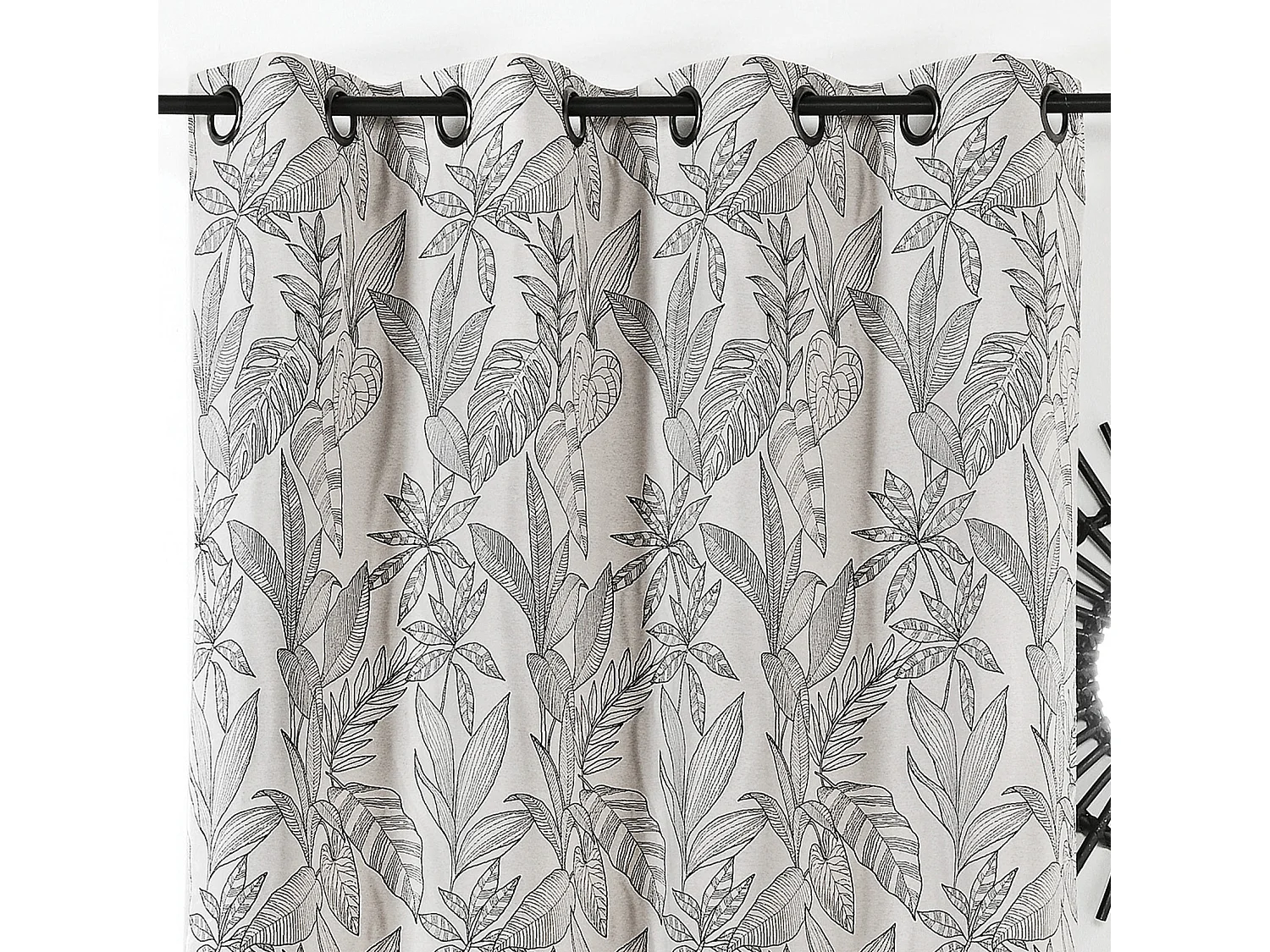 Cortina con hojas estilizadas 140 x 260 cm