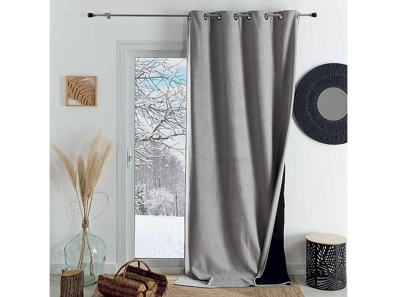 Cortina opaca, acústica y térmica de color liso KONFOR