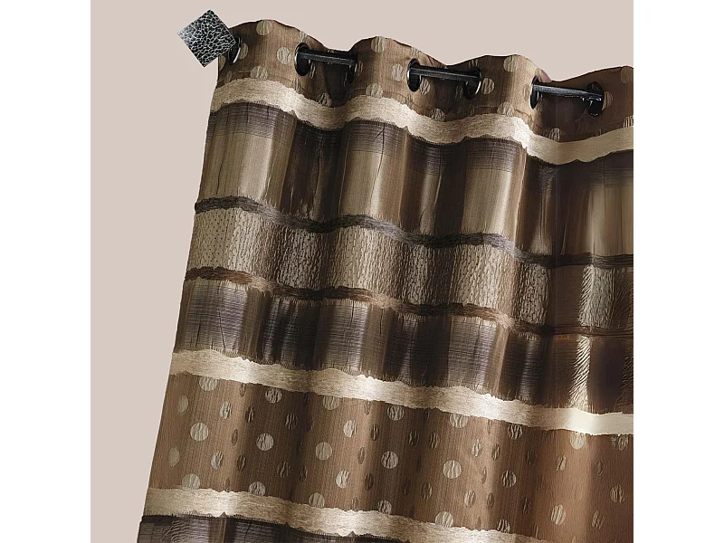 Jacquardvorhang mit Querstreifen und Punkten 140 x 260 cm