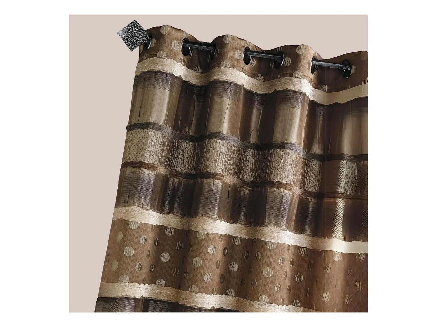 Rideau Jacquard Pois et Rayures