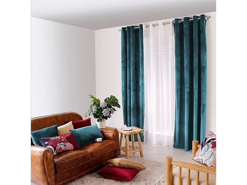 Cortina de decoración lisa y de terciopelo 140 x 240 cm