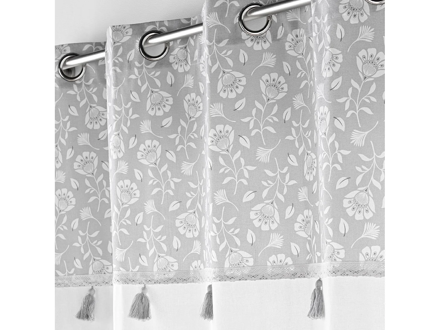 Cortina con Ojetes Flavie Flores 140 x 240 cm