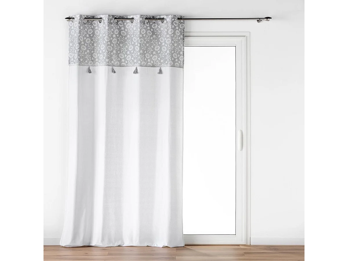 Rideau à Œillets Imprimé "Flavie" 140x240cm Gris