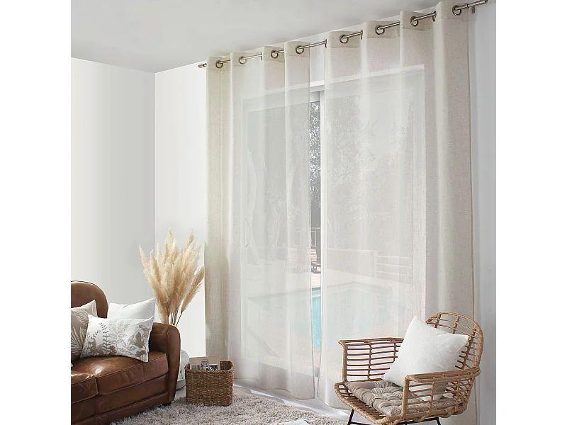 Rideau à Œillets en Lin "Natura" 140x240cm Écru