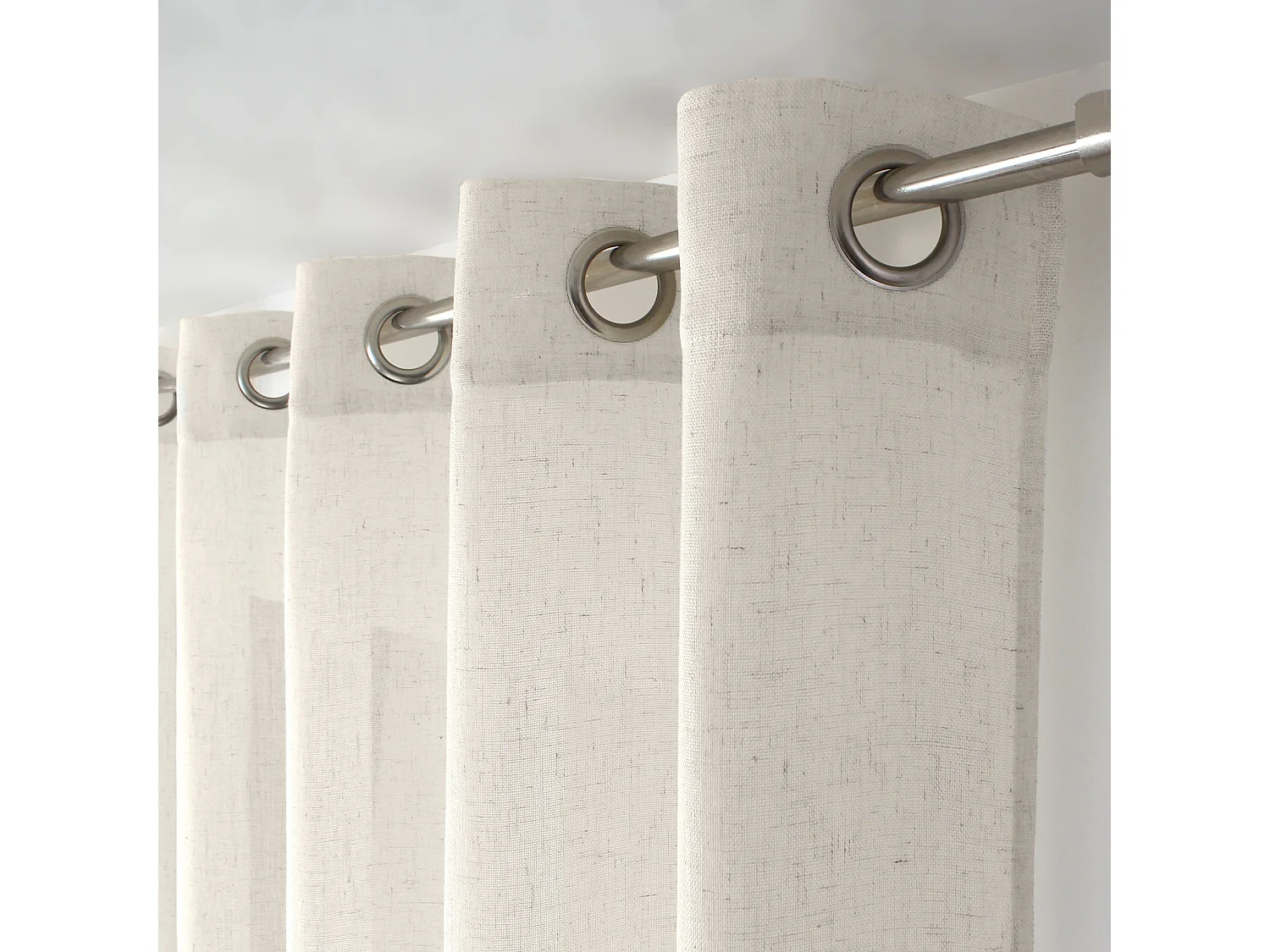 Rideau à Œillets en Lin "Natura" 140x240cm Écru