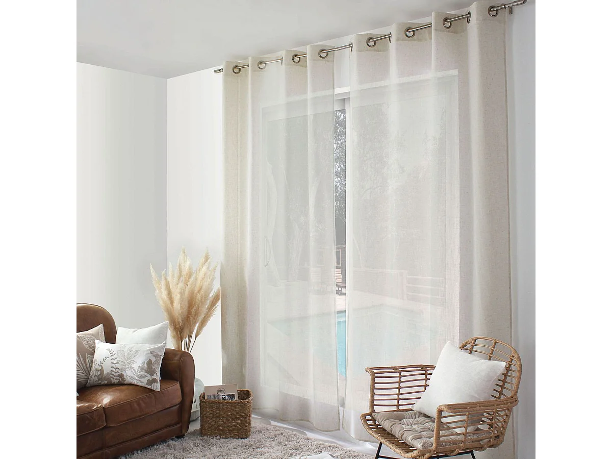 Rideau à Œillets en Lin "Natura" 140x240cm Écru