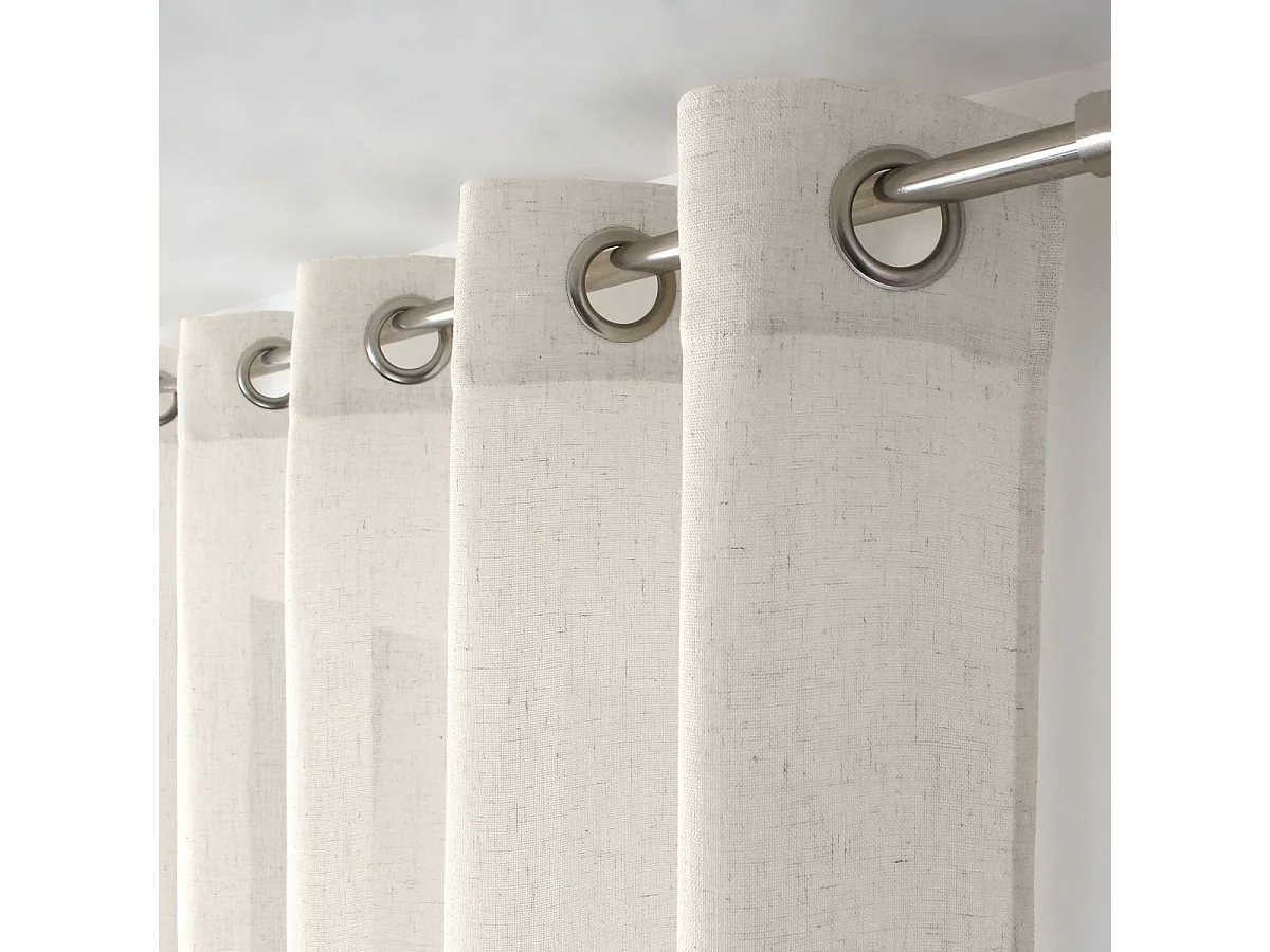 Rideau à Œillets en Lin "Natura" 140x240cm Écru
