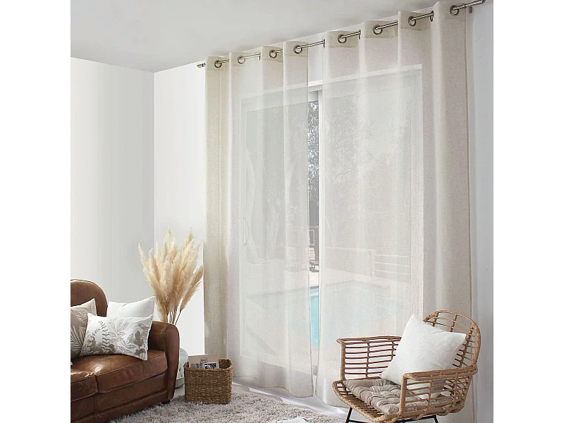 Rideau à Œillets en Lin "Natura" 140x240cm Écru