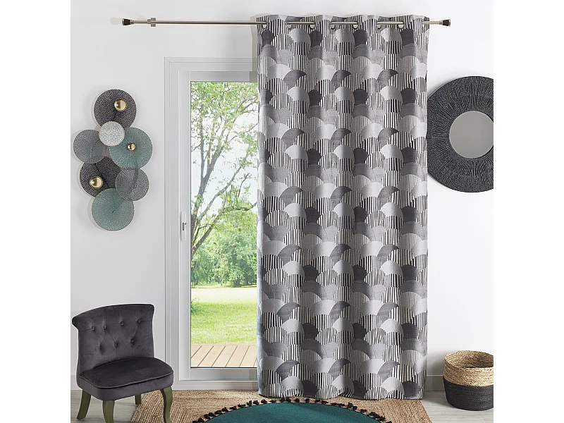 Cortina de decoración con jacquard redondeado 140 x 260 cm