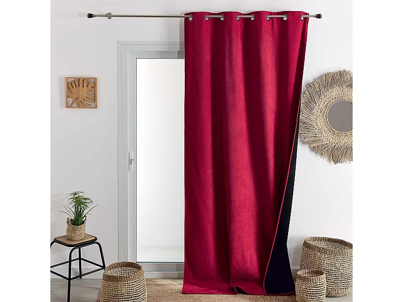 Cortina opaca, acústica y térmica de color liso KONFOR