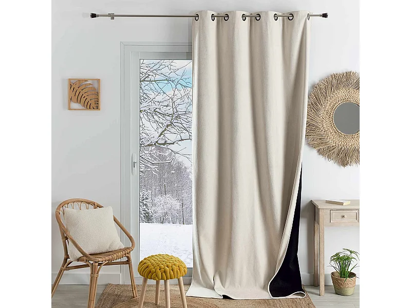 Cortina opaca, acústica y térmica de color liso KONFOR