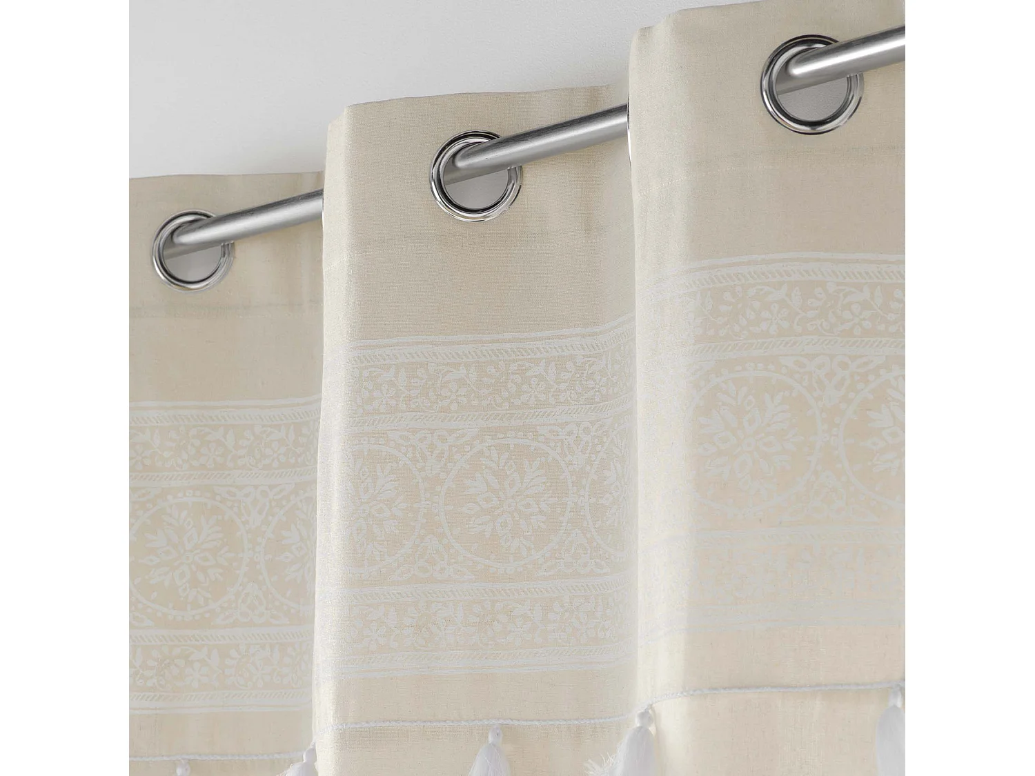 Gebundener Polycotton-Gardine mit Ösen 140 x 240 cm