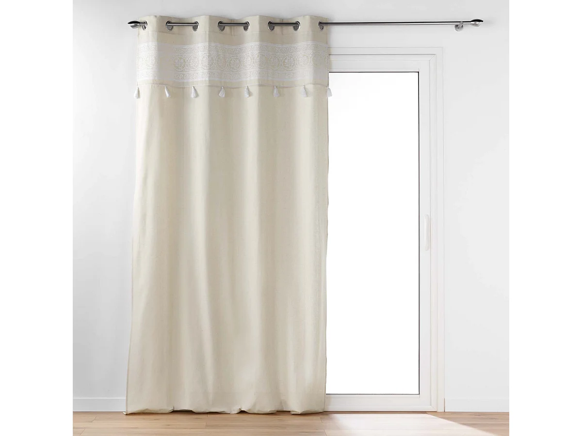 Gebundener Polycotton-Gardine mit Ösen 140 x 240 cm