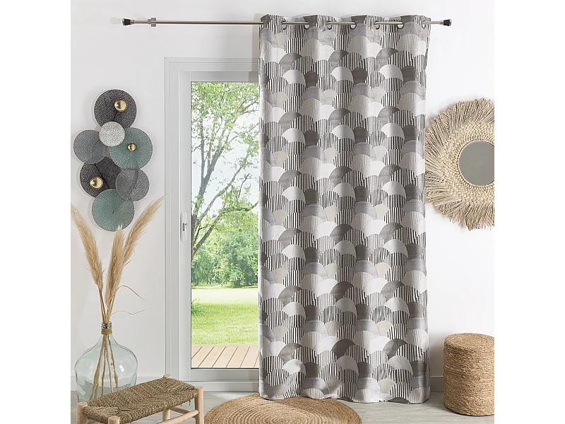 Dekorationsvorhang mit rundem Jacquardmuster 140 x 260 cm