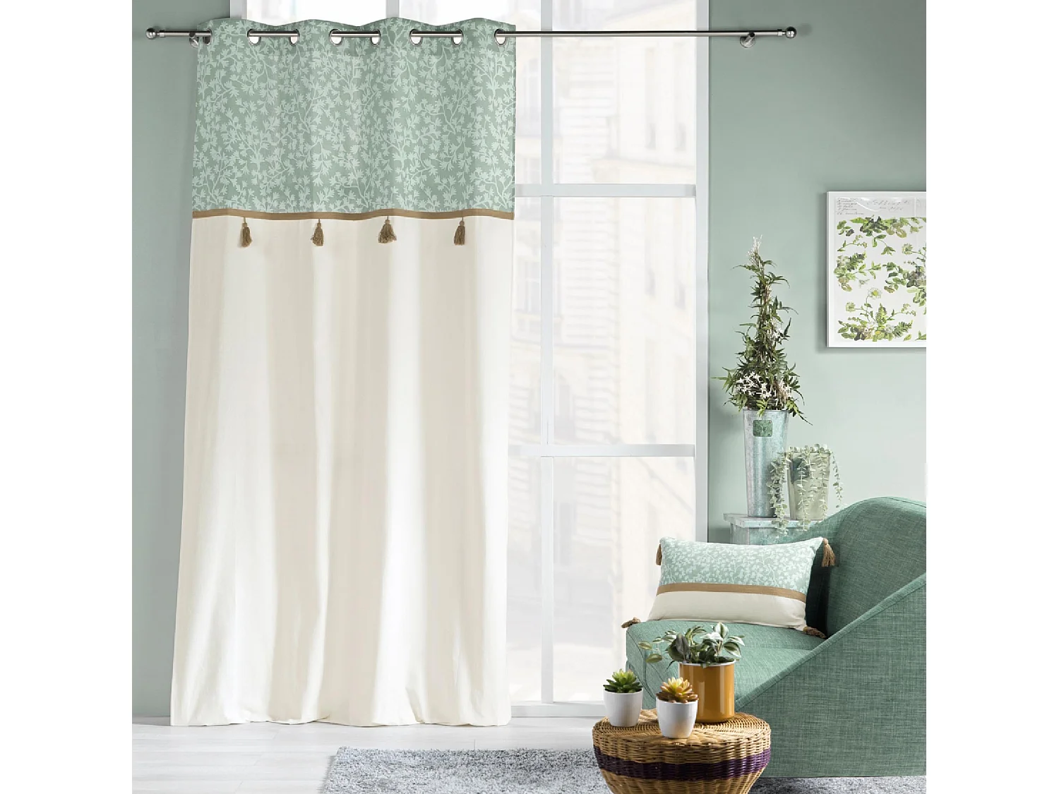 Cortina con Ojetes Vivoline con Top 140 x 240 cm