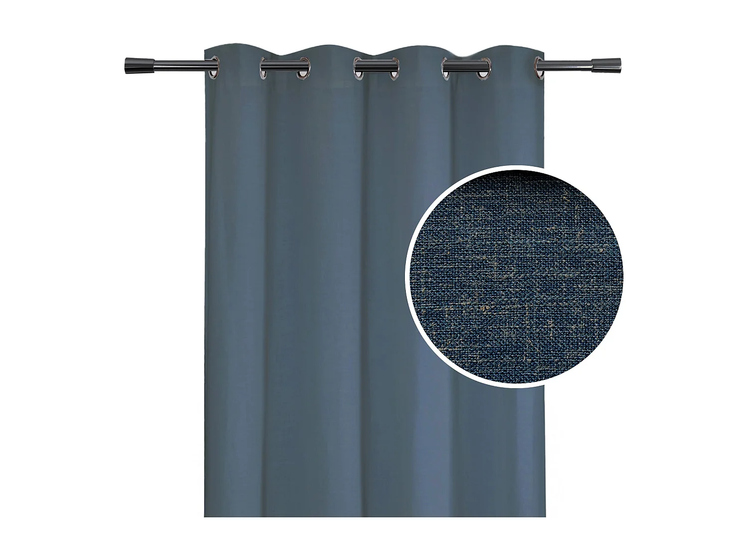 Rideau poly-lin à œillets