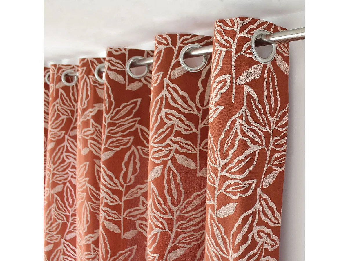 Gardine mit Ösen aus recycelter Baumwolle Chambray 140 x 240 cm