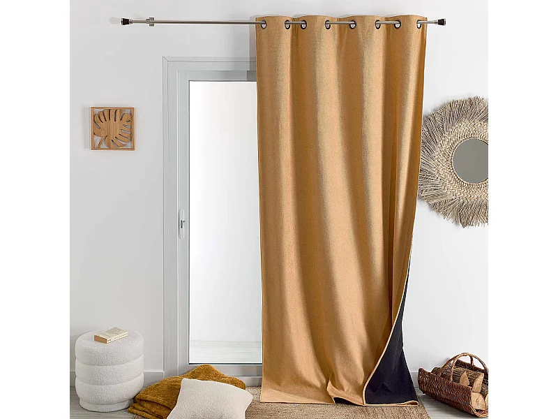 Cortina opaca, acústica y térmica de color liso KONFOR