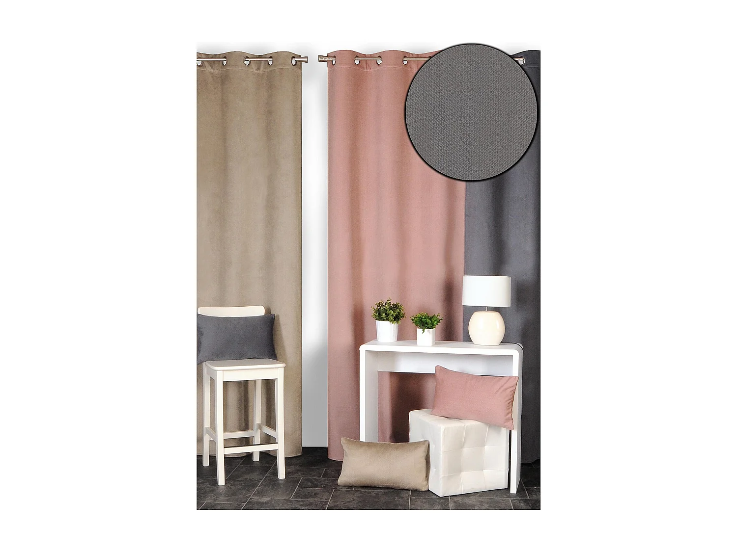 Rideau isolant thermique velours frappé