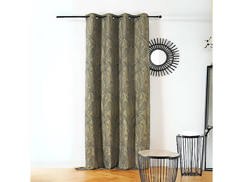 Cortina con hojas estilizadas 140 x 260 cm