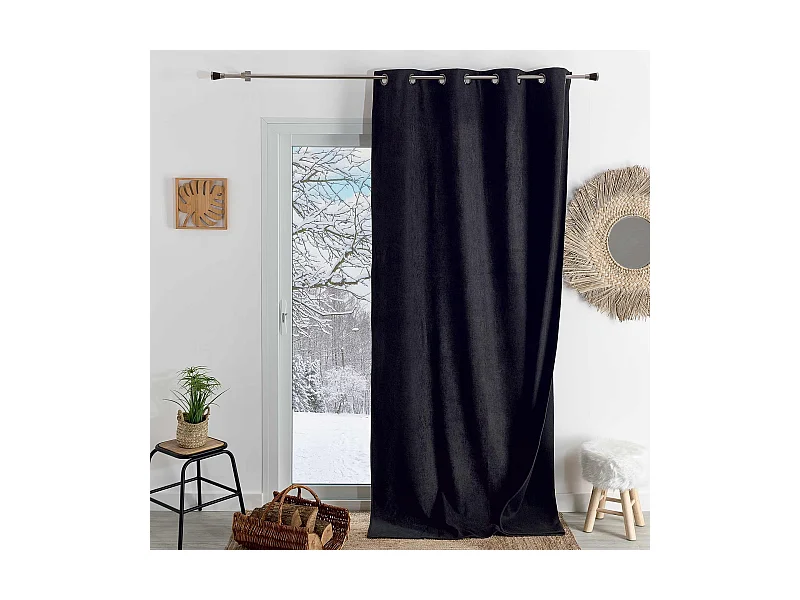 Cortina opaca, acústica y térmica de color liso KONFOR