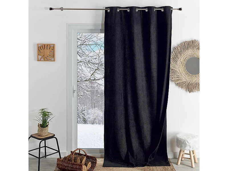 Cortina opaca, acústica y térmica de color liso KONFOR