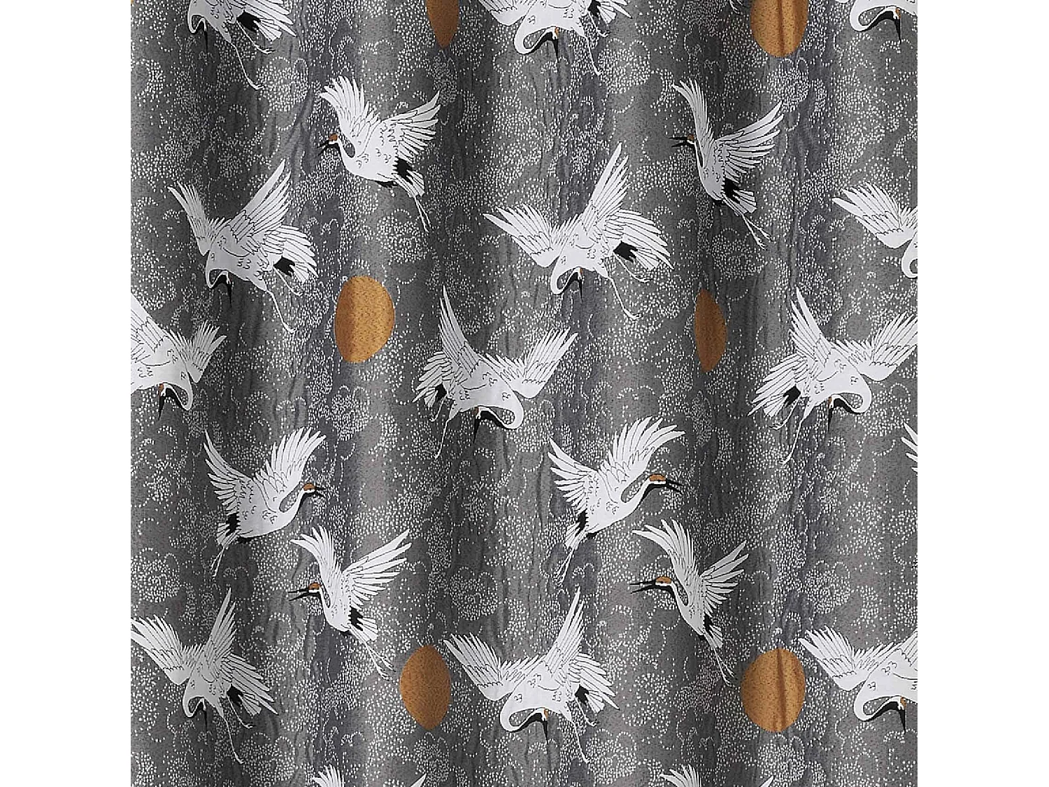 Rideau jacquard imprimé de grues japonaises