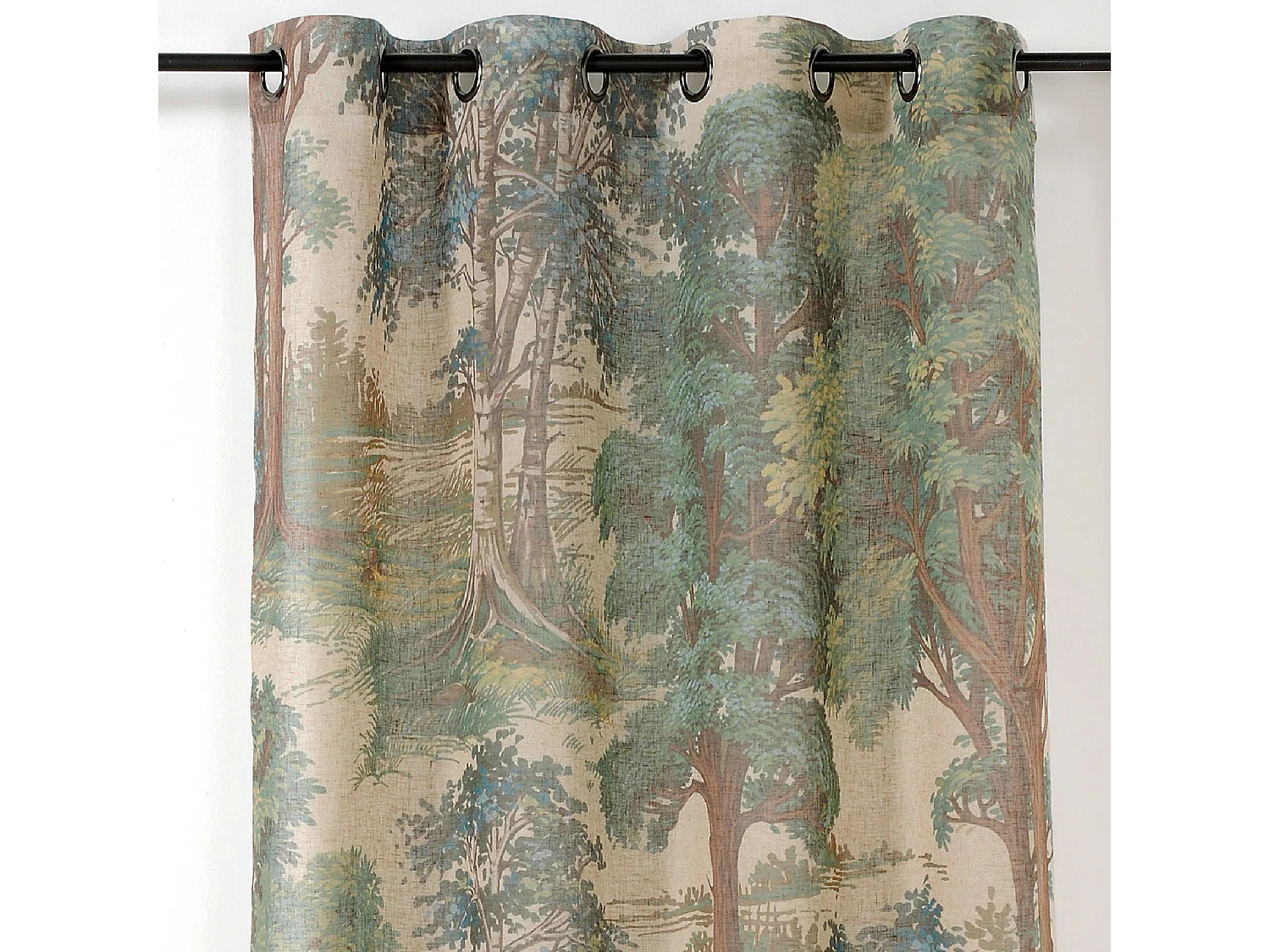 Ösenvorhang mit Waldmotiv 150 x 250 cm