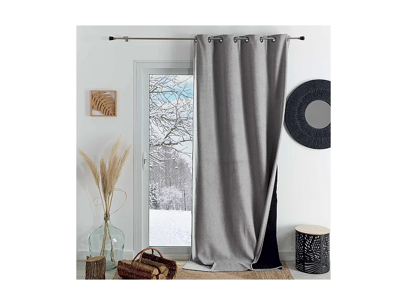 Cortina opaca, acústica y térmica de color liso KONFOR