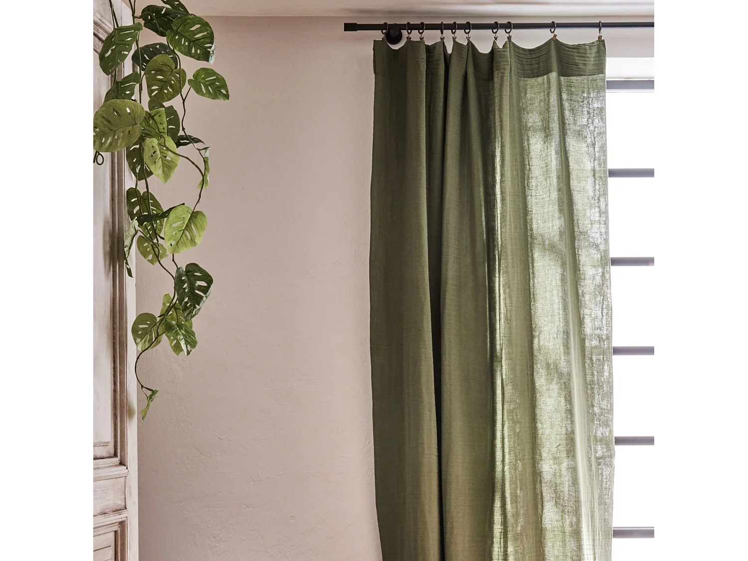 Rideau gaze de coton ajustable