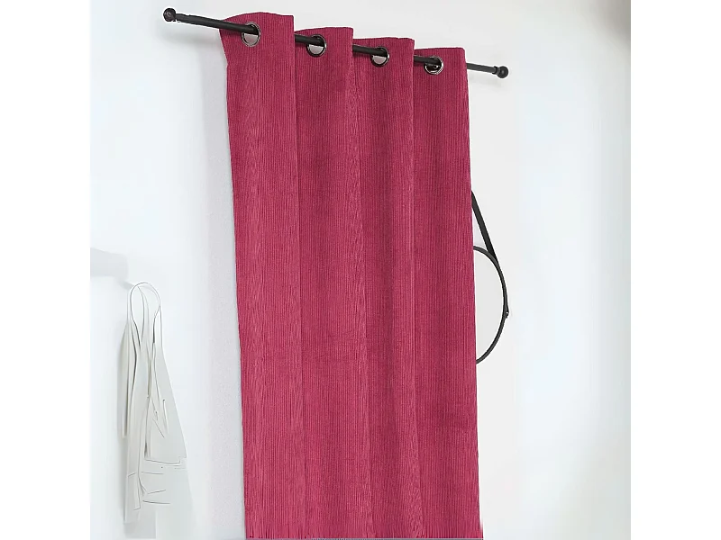 Rideau obscurcissant et isolant en velours côtelé