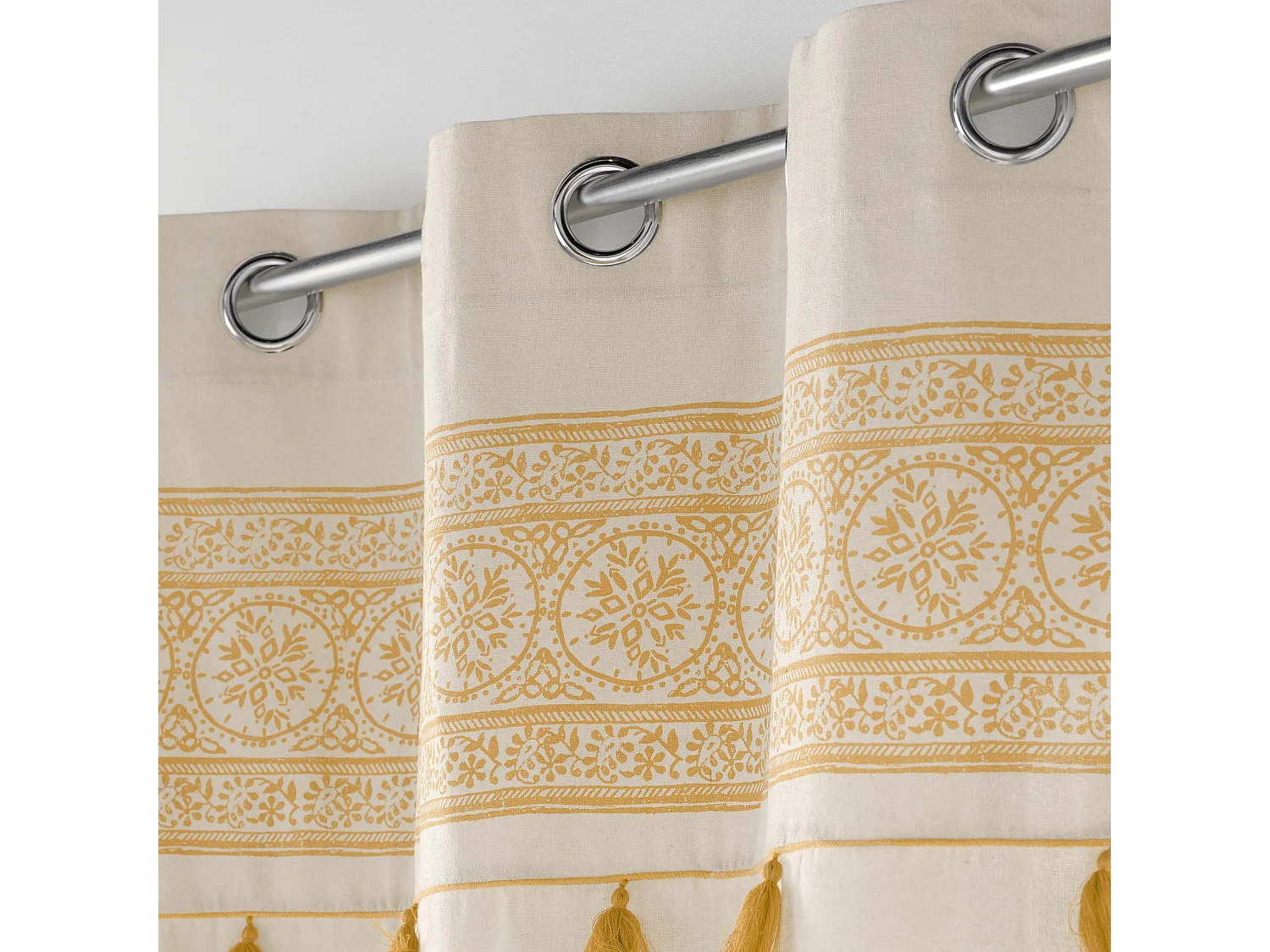 Gebundener Polycotton-Gardine mit Ösen 140 x 240 cm