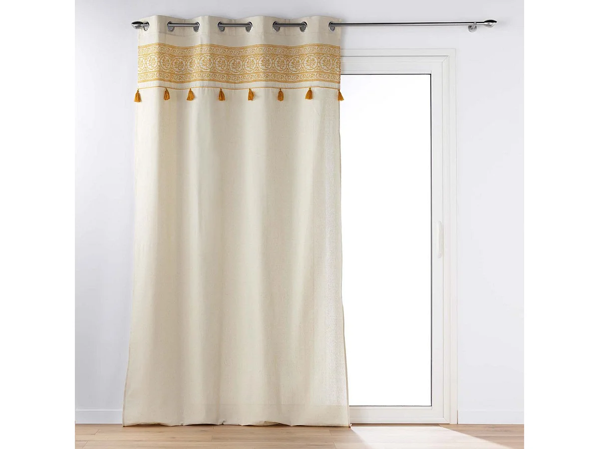 Gebundener Polycotton-Gardine mit Ösen 140 x 240 cm