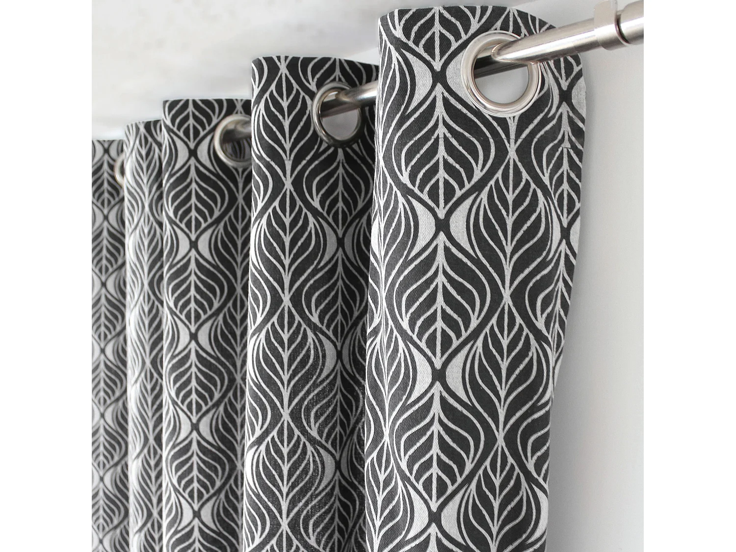 Cortina con ojales hoja de palma 140 x 240 cm