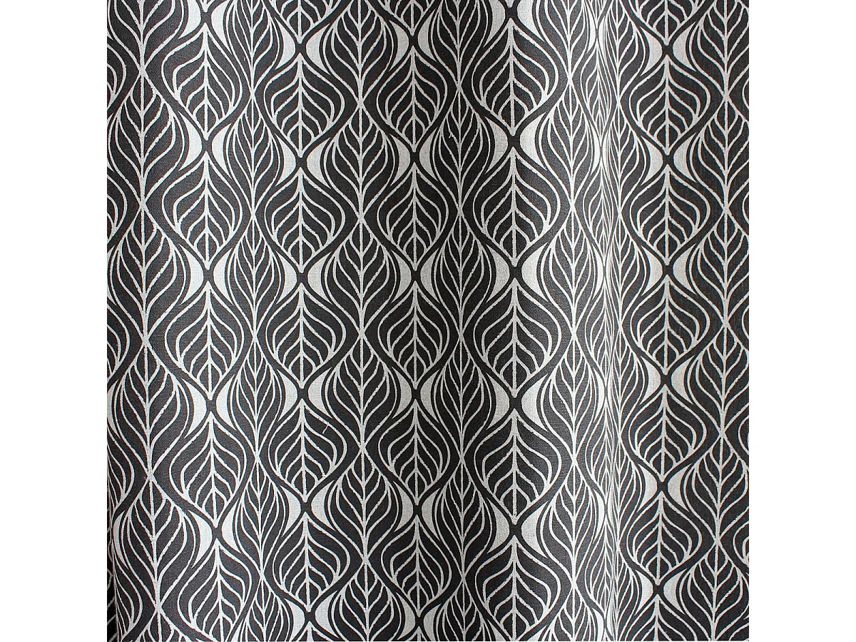 Rideau Imprimé À Œillets "Baya" 140x240cm Gris Foncé