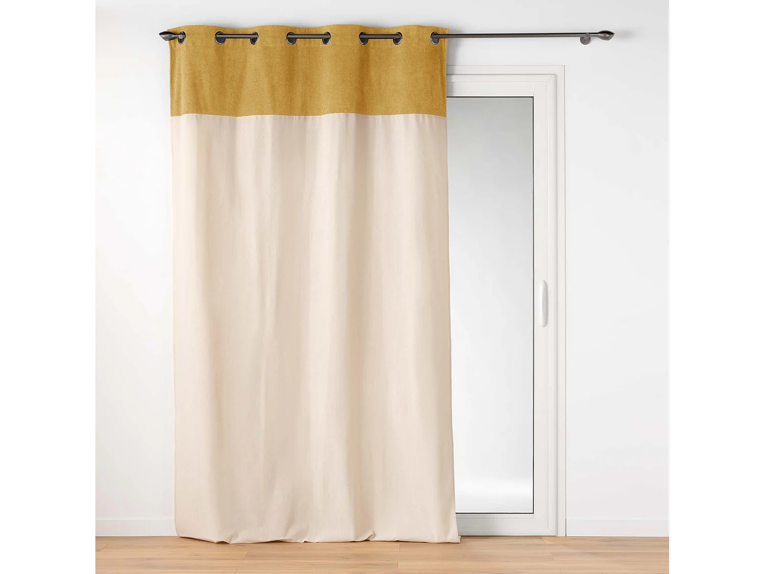 Rideau à Œillets Bouclette "Tessa" 140x240cm Ocre