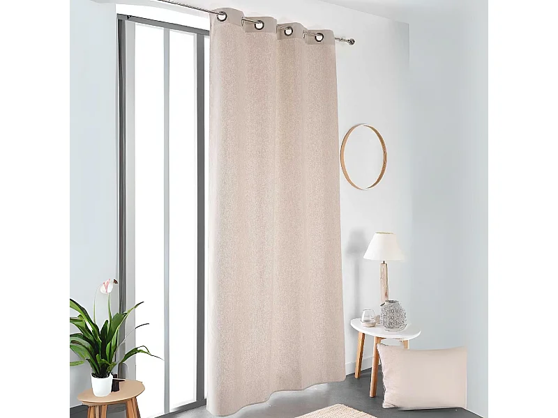 Rideau esprit naturel à galon fronceur