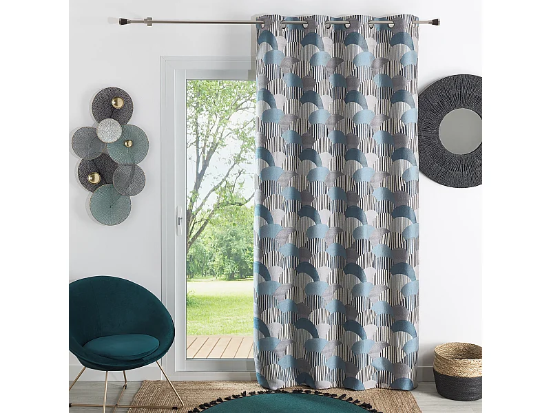 Dekorationsvorhang mit rundem Jacquardmuster 140 x 260 cm