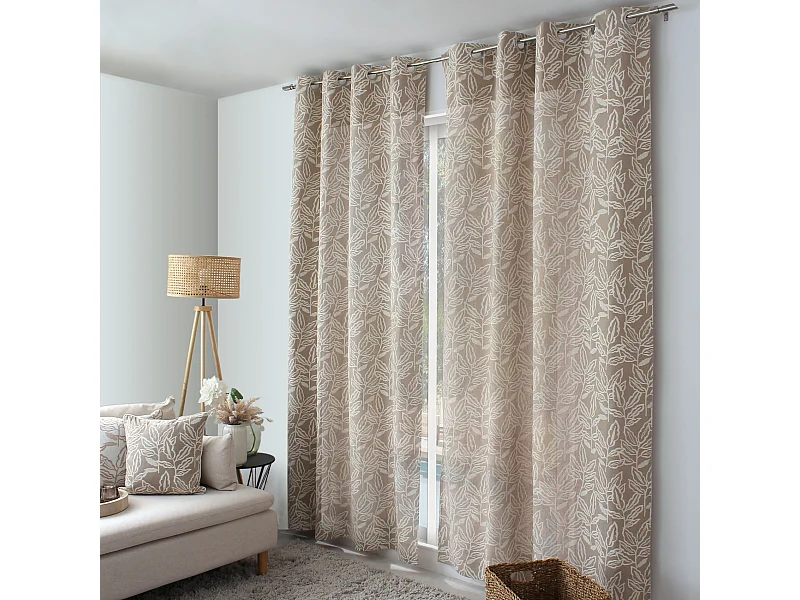 Cortina con ojales de algodón reciclado Chambray 140 x 240 cm