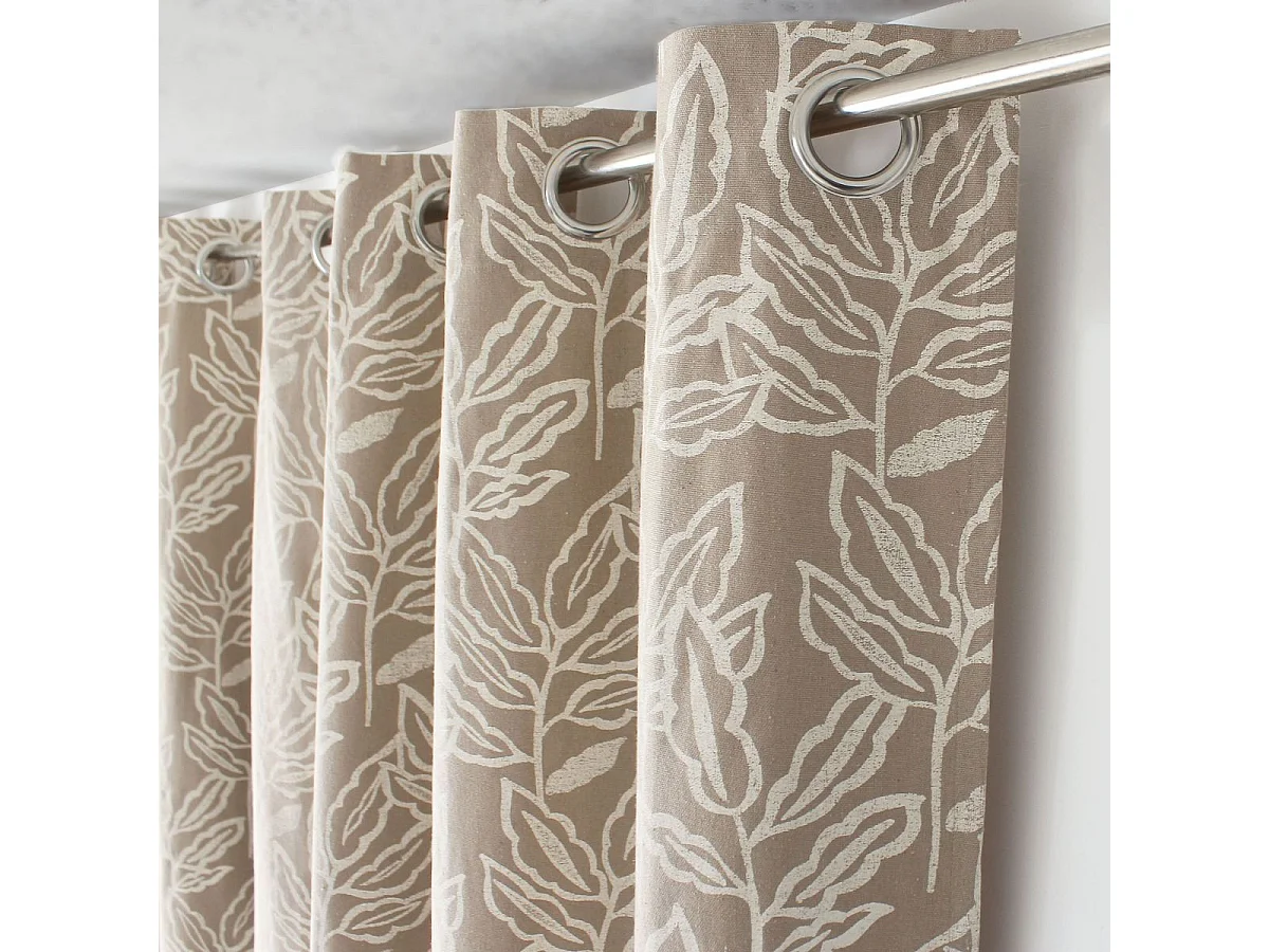 Rideau à Œillets Imprimé "Lodge" 140x240cm Naturel