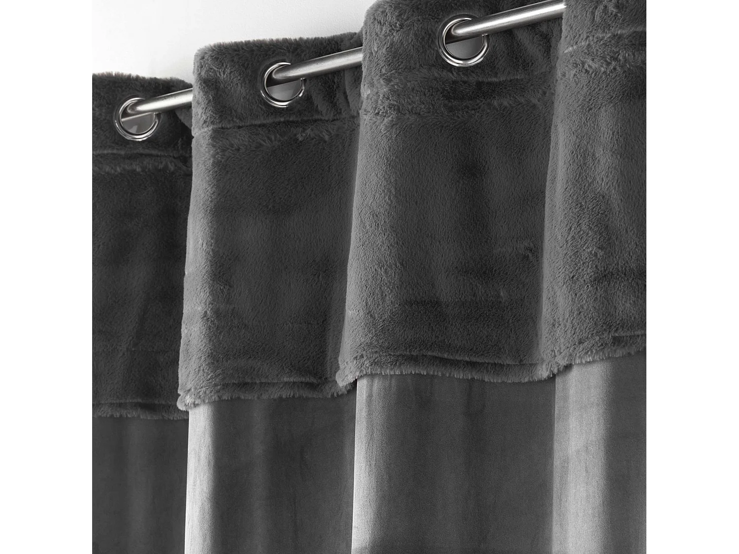 Cortina con ojales de imitación de piel 140 x 240 cm