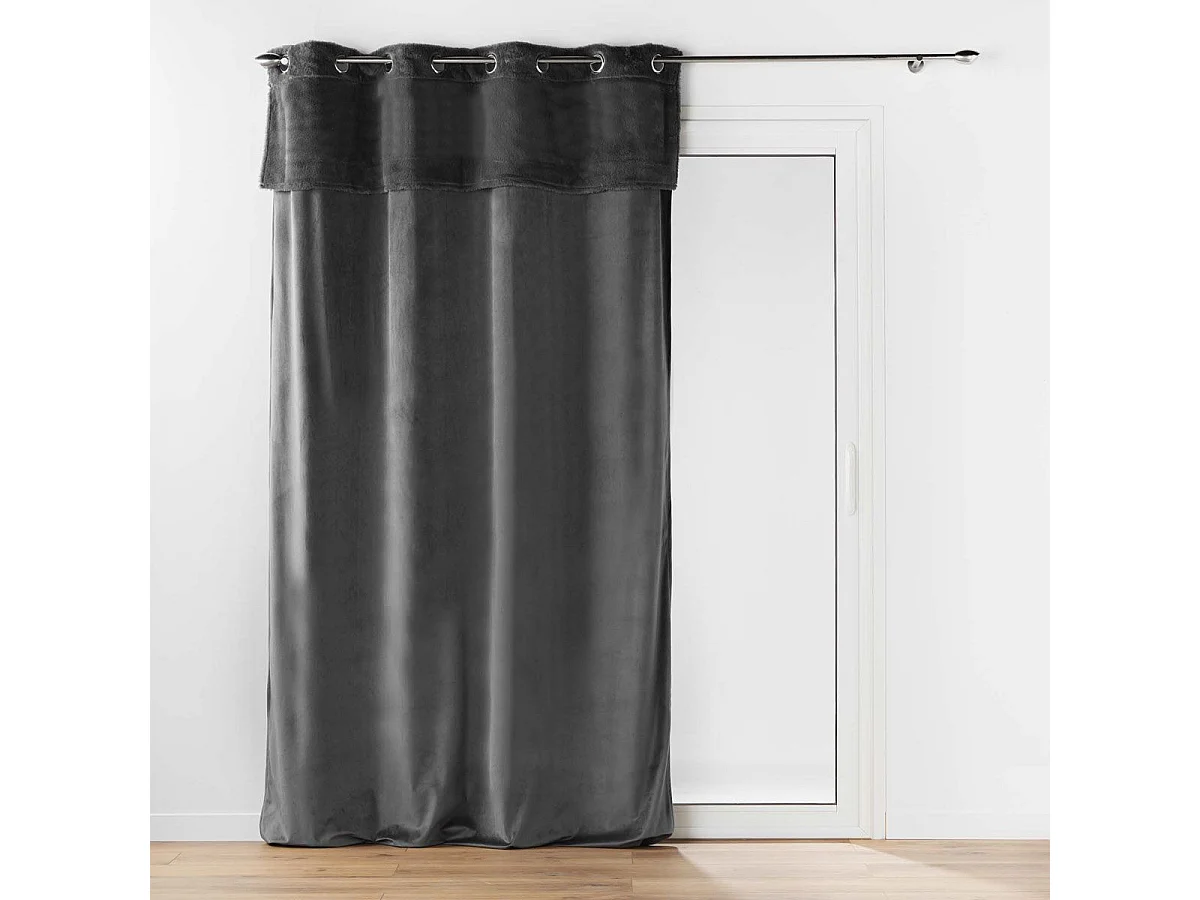 Rideau à Œillets Velours "Caresse" 140x240cm Anthracite