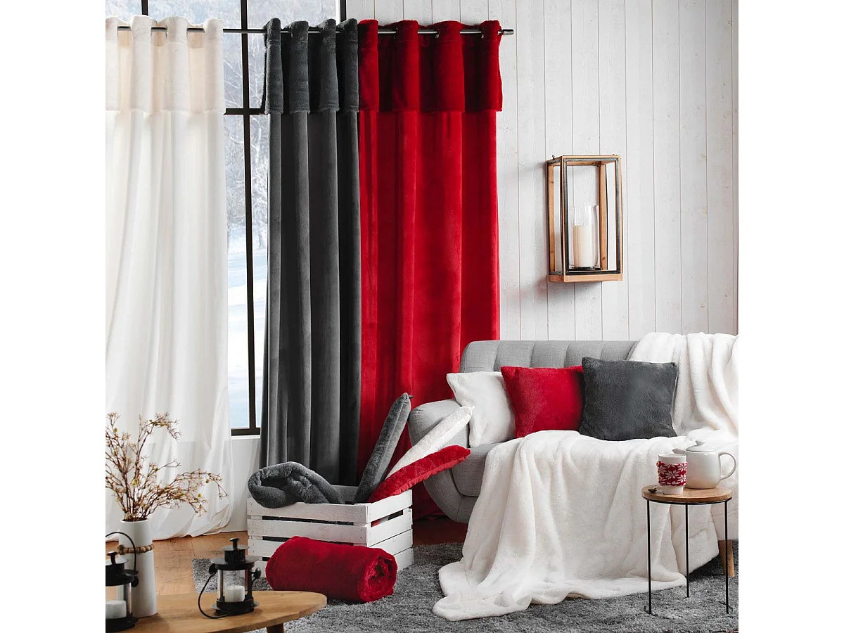 Rideau à Œillets Velours "Caresse" 140x240cm Anthracite