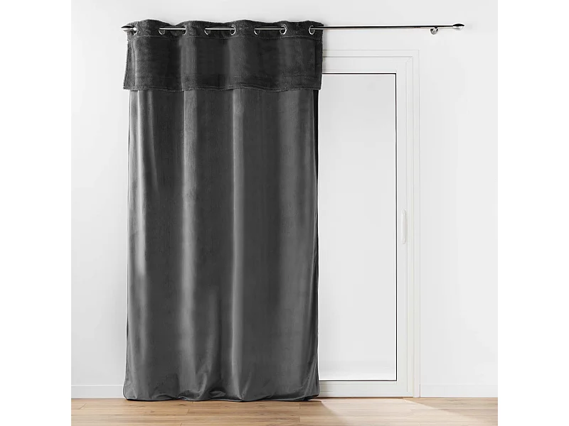 Rideau à Œillets Velours "Caresse" 140x240cm Anthracite