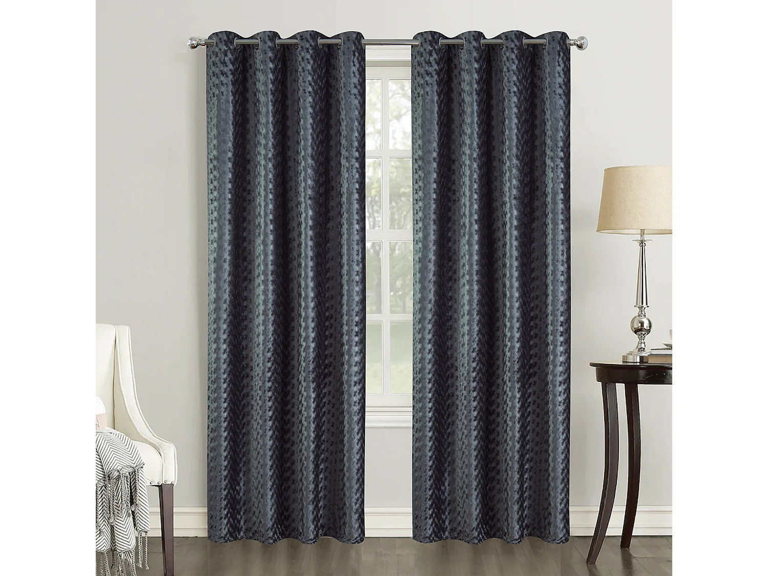 Paire de rideaux obscurcissants effet velours