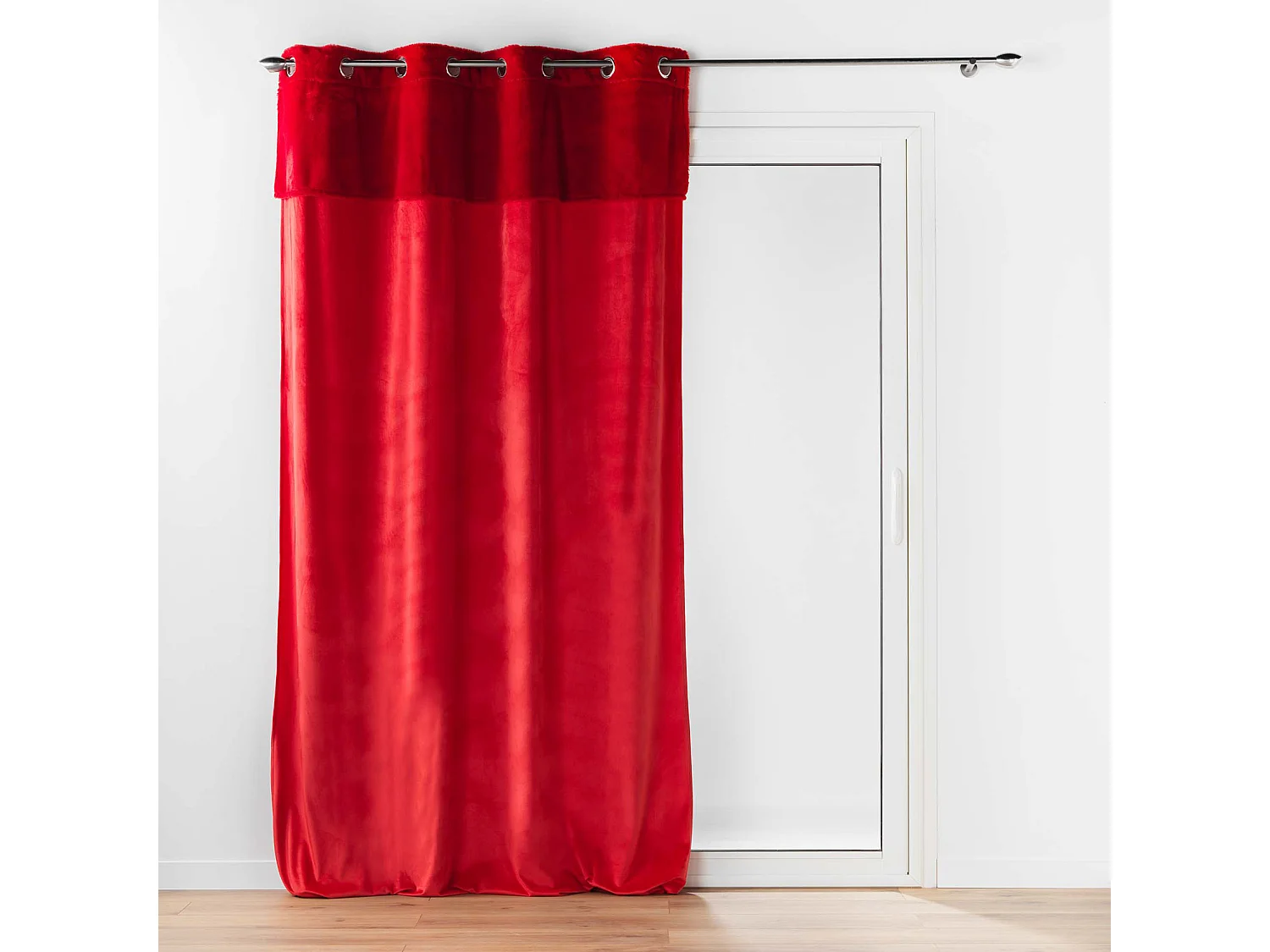 Rideau à Œillets Velours "Caresse" 140x240cm Rouge