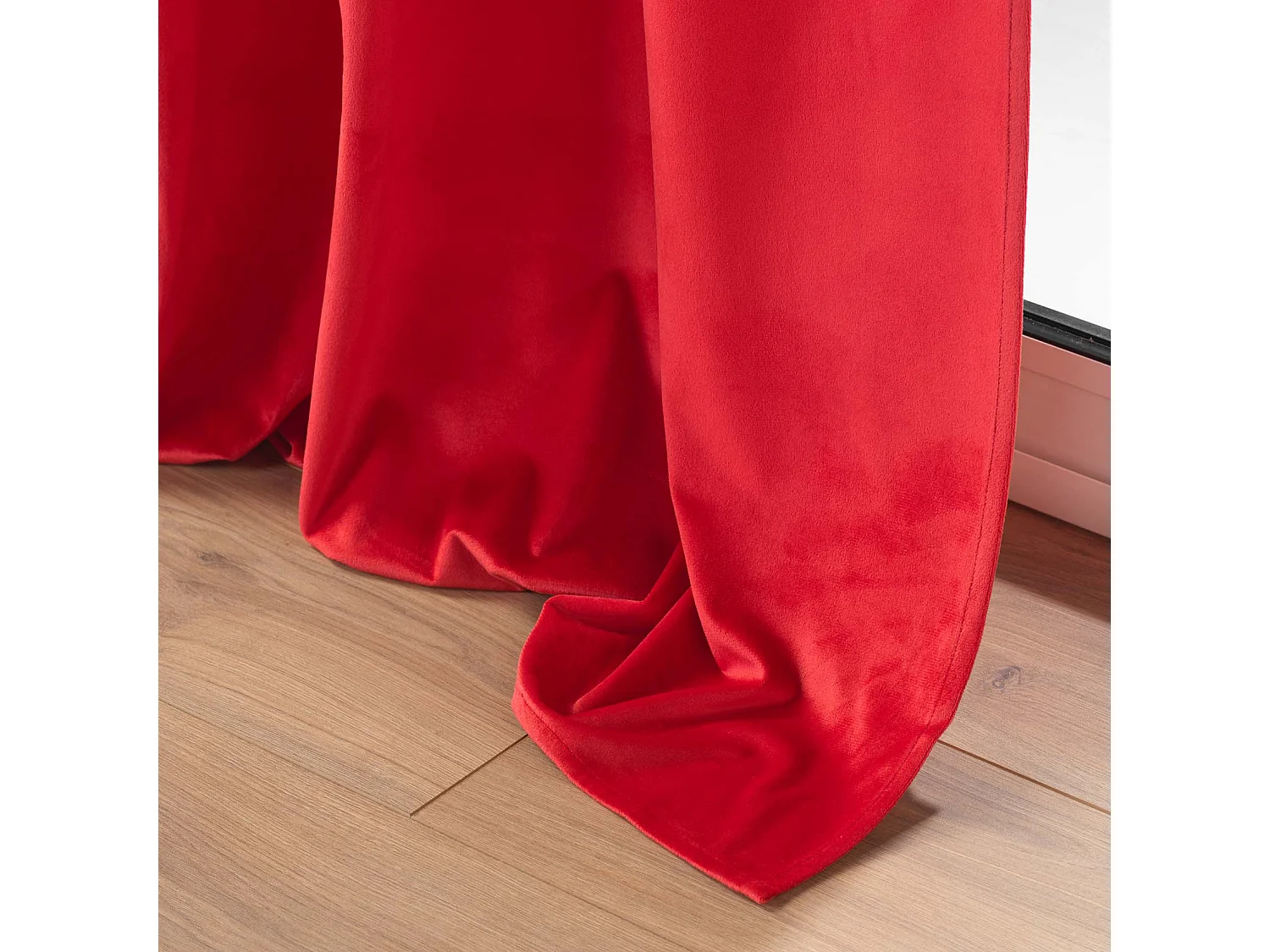 Rideau à Œillets Velours "Caresse" 140x240cm Rouge