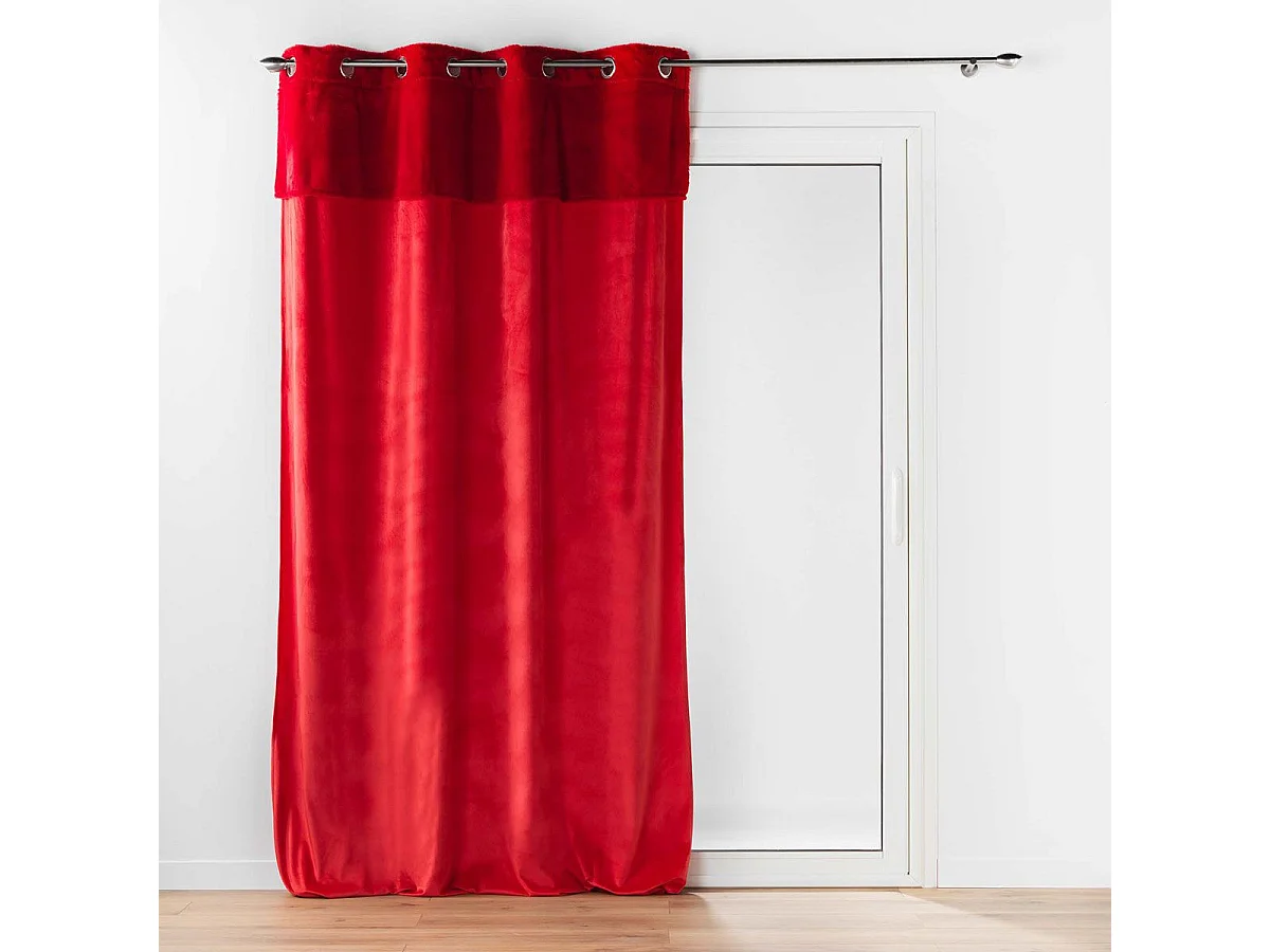 Rideau à Œillets Velours "Caresse" 140x240cm Rouge